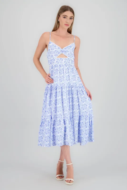 Vestido maxi lino estampado sold by Shasa