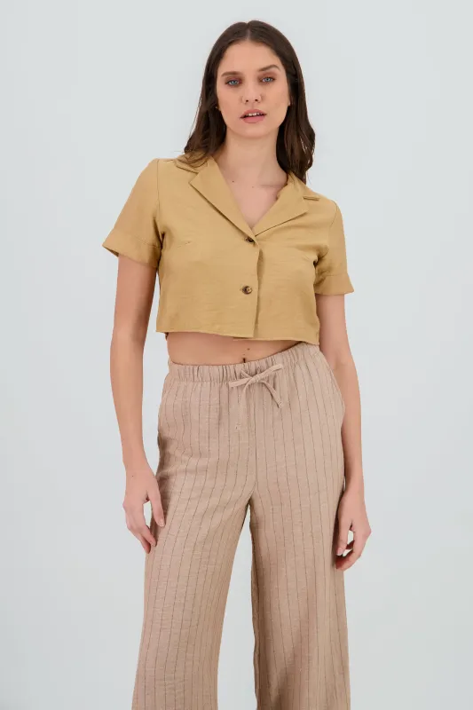 Camisa manga corta cuello textura sold by Shasa