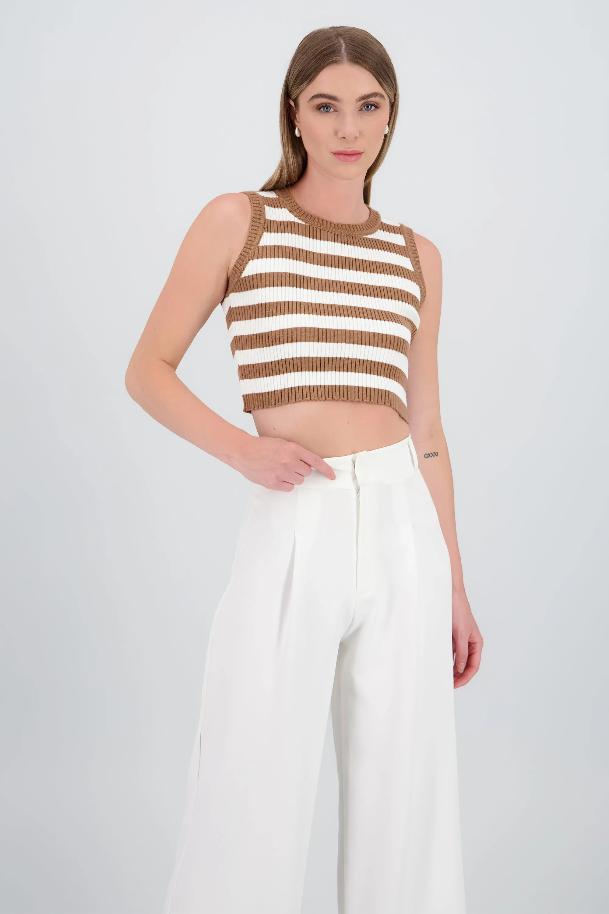 Top tejido rib rayas sold by Shasa