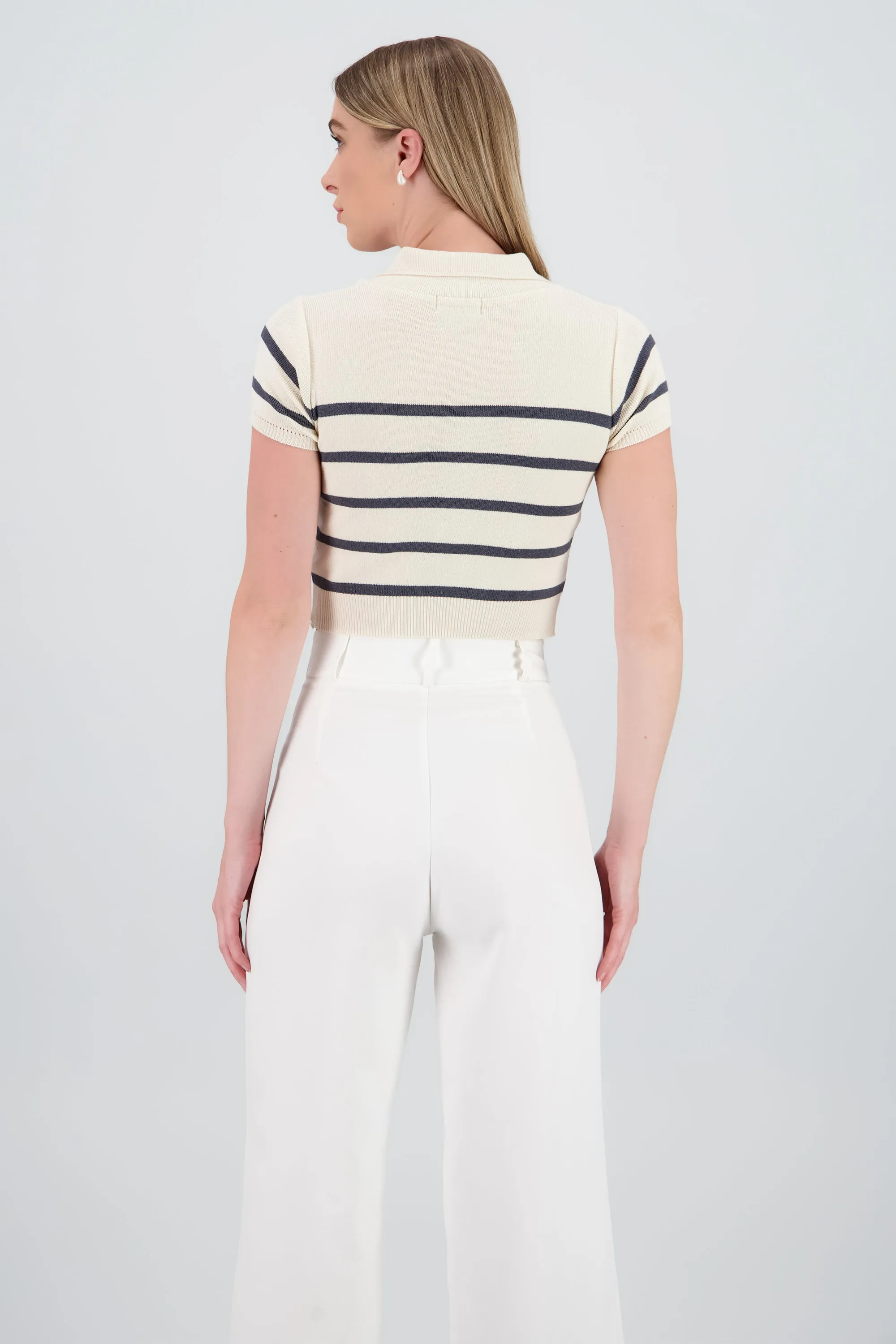 Top tejido cuello polo rayas sold by Shasa product image thumbnail 4