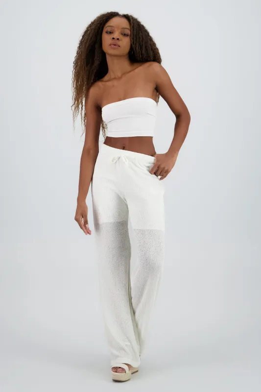 Pantalones wide leg de textura sold by Shasa