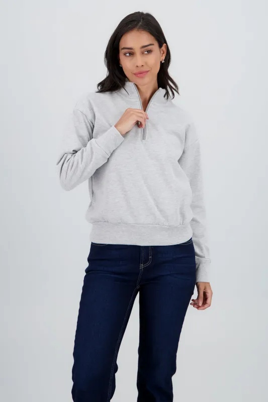 Sudadera lisa cuello medio cierre sold by Shasa