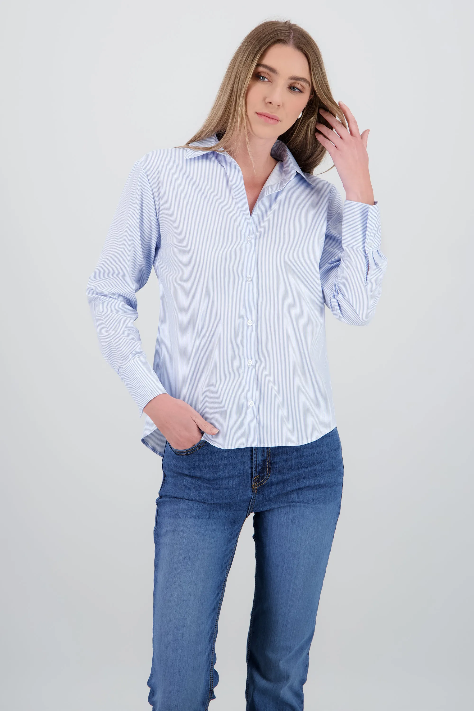 Camisa manga larga cuello rayas sold by Shasa