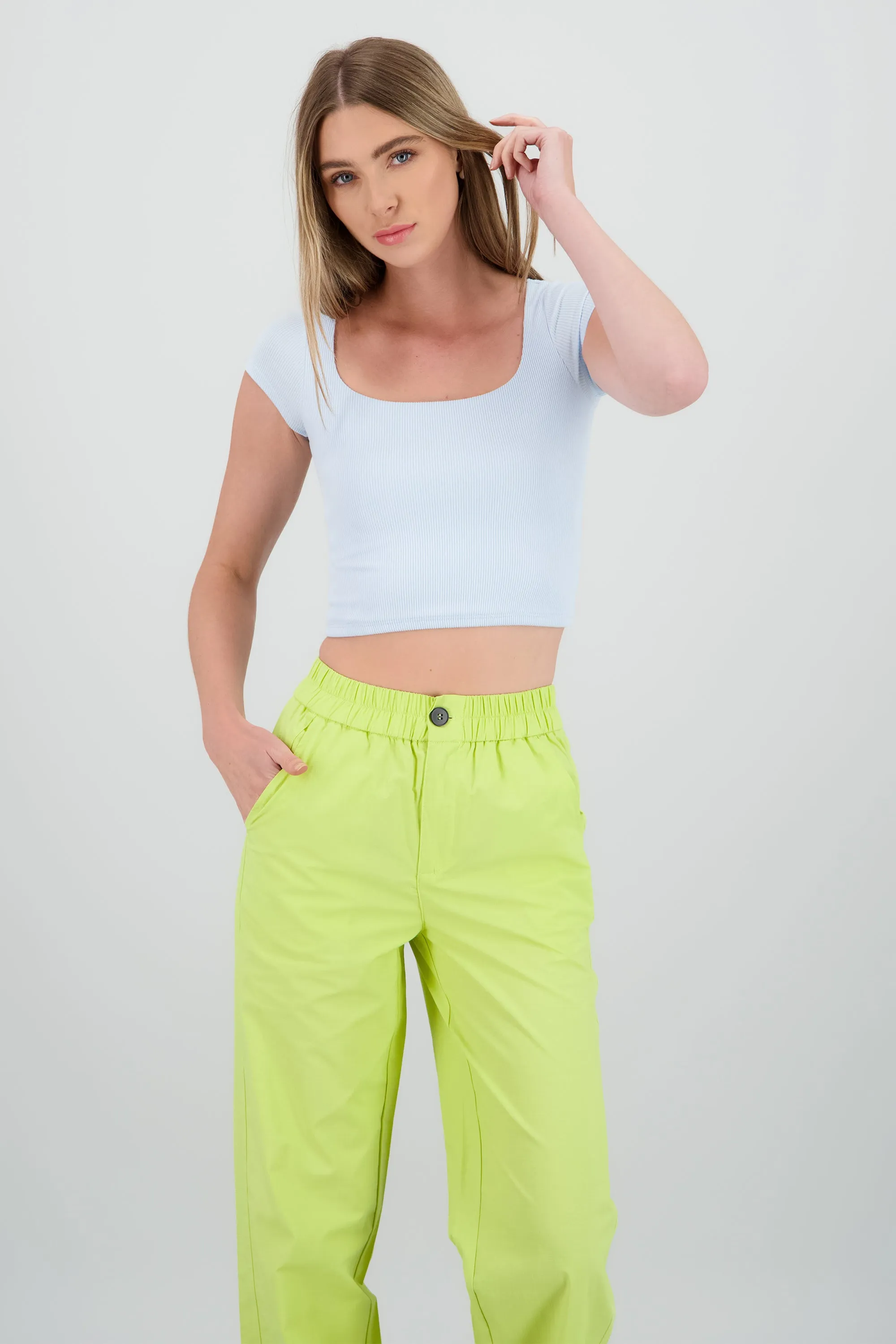 Top escote cuadro rib sold by Shasa