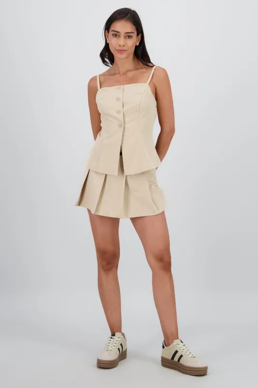 Falda short tableado con cinturon sold by Shasa
