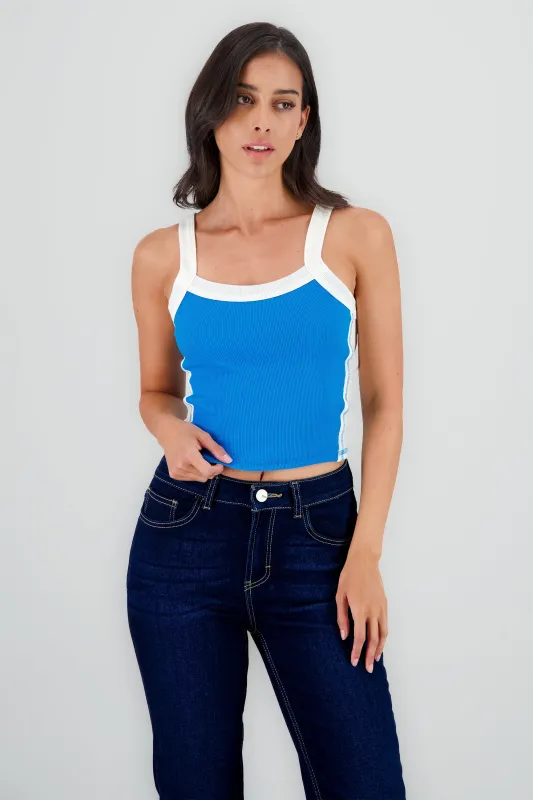 Top tirantes acanalado contraste sold by Shasa