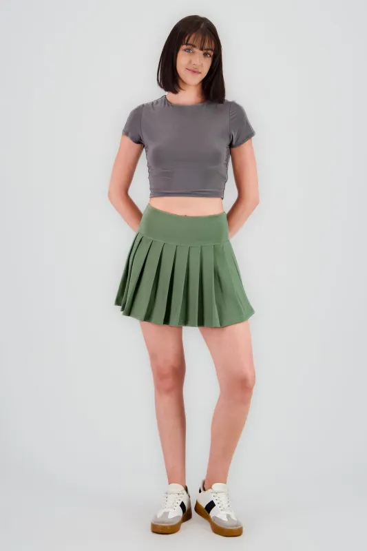 Falda tableada mini lisa sold by Shasa