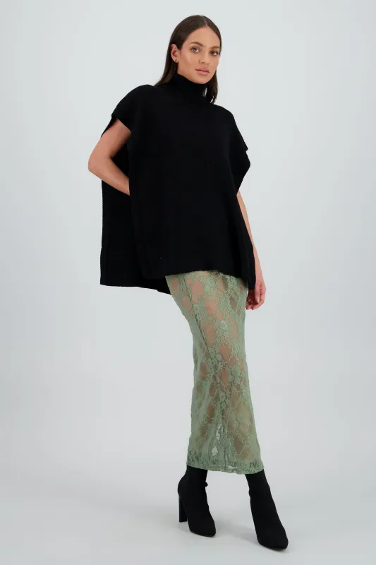 Falda recta maxi encaje hypsters sold by Shasa