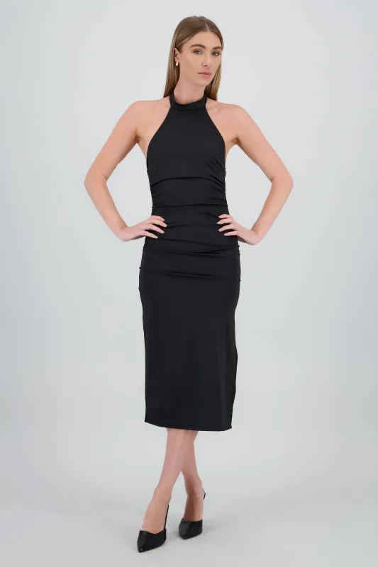 Vestido midi halter drapeado sold by Shasa
