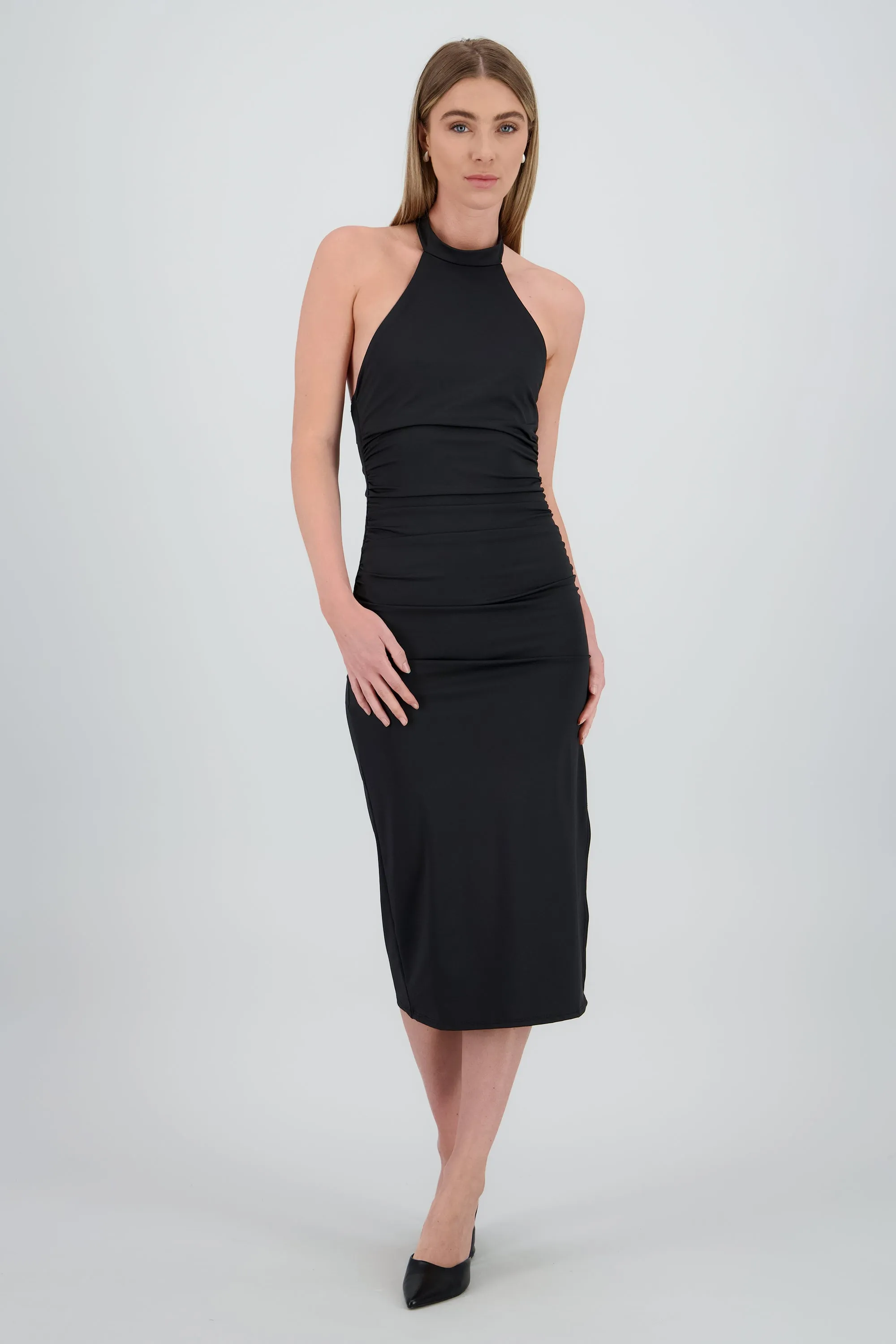 Vestido midi halter drapeado sold by Shasa product image thumbnail 2