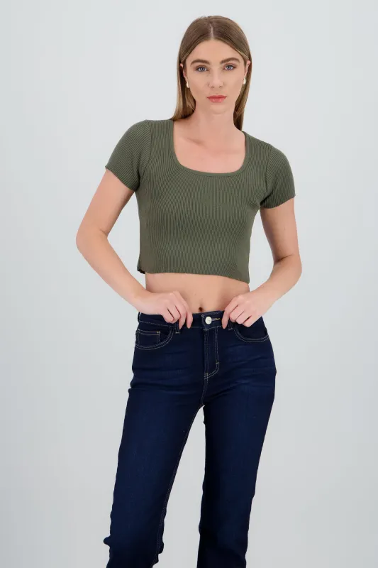 Top tejido cuello cuadrado sold by Shasa