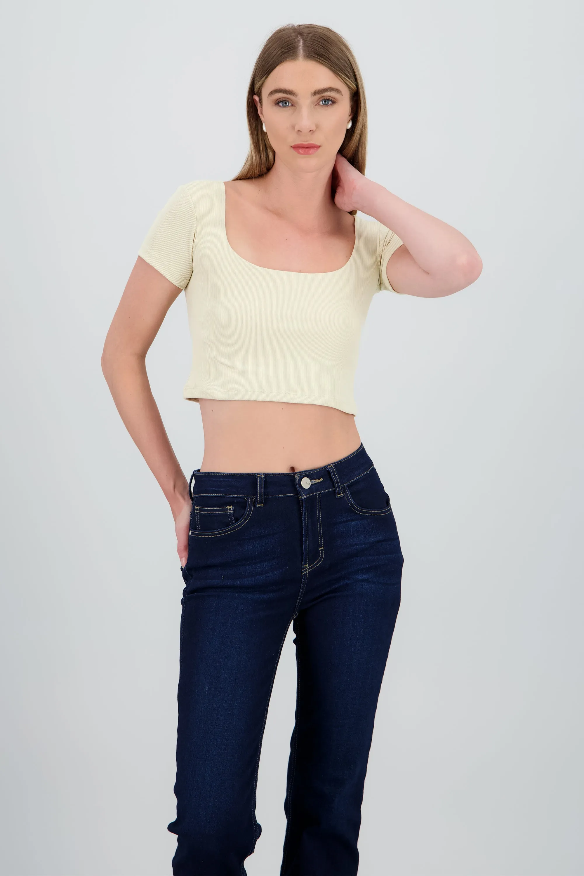 Top de escote cuadrado de rib liso sold by Shasa product image thumbnail 2