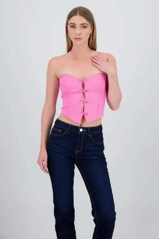 Top strapless detalle moños sold by Shasa