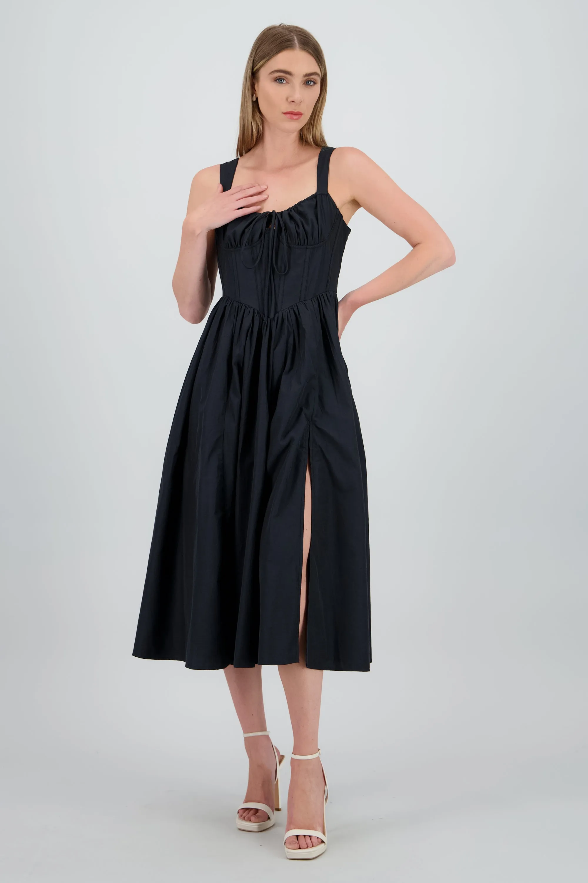 Vestido maxi con detalle de varillas liso sold by Shasa product image thumbnail 2