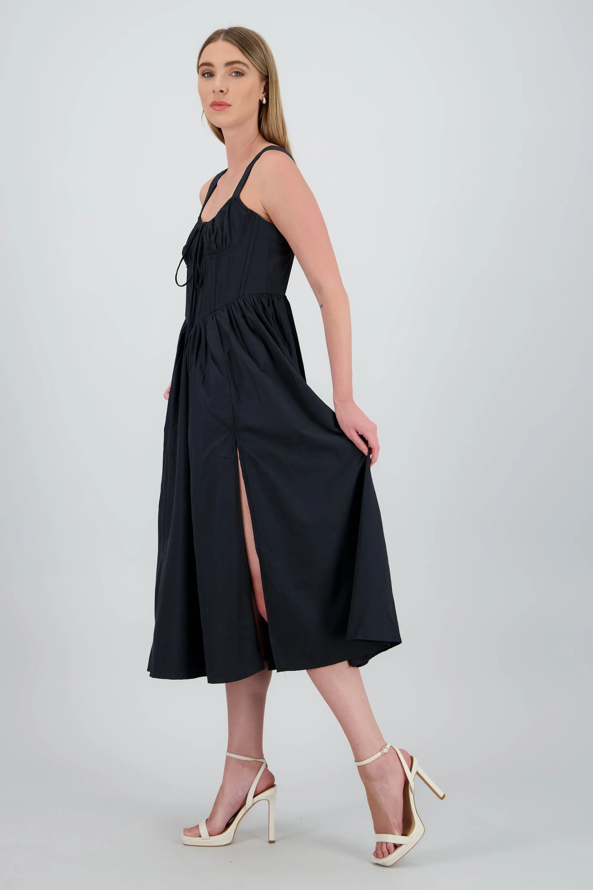 Vestido maxi con detalle de varillas liso sold by Shasa product image thumbnail 3