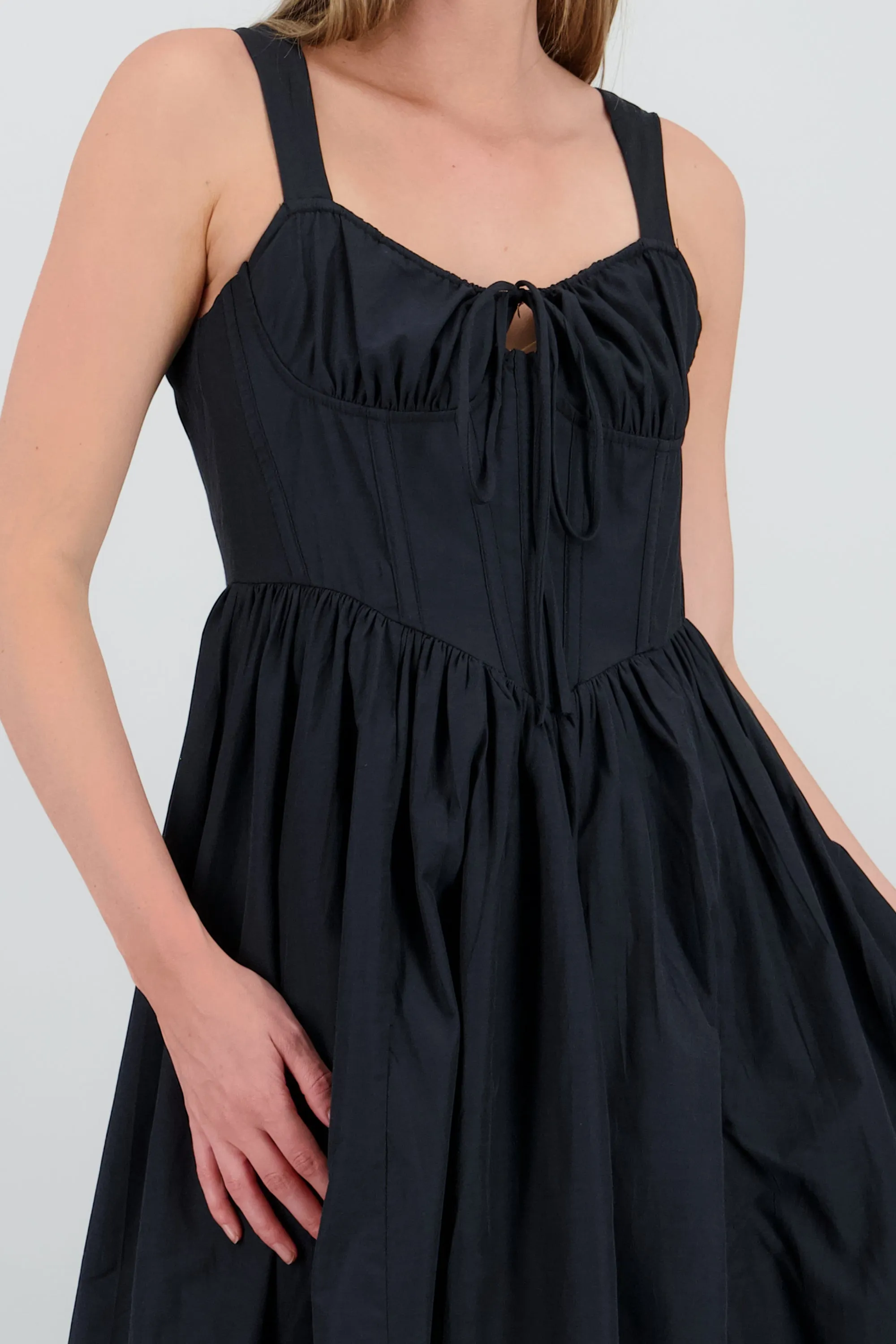 Vestido maxi con detalle de varillas liso sold by Shasa product image thumbnail 5