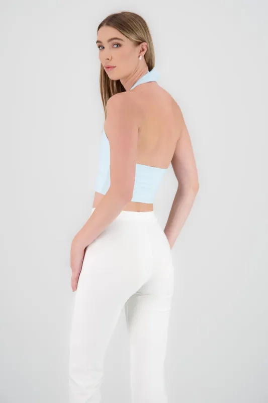 Top corto halter liso sold by Shasa