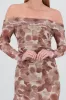 Vestido midi asimétrico sin hombros flores sold by Shasa