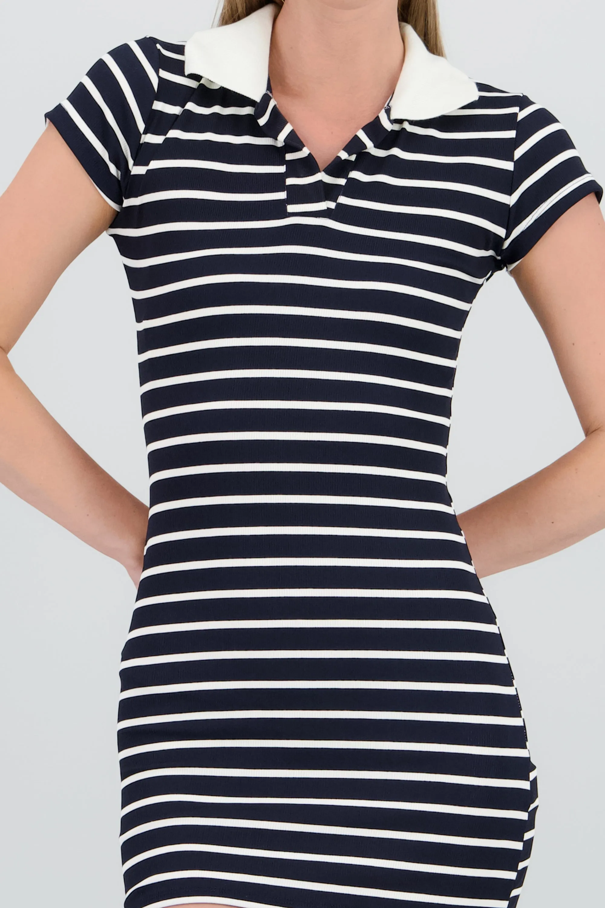 Vestido polo bodycon de rayas con contraste sold by Shasa product image thumbnail 5