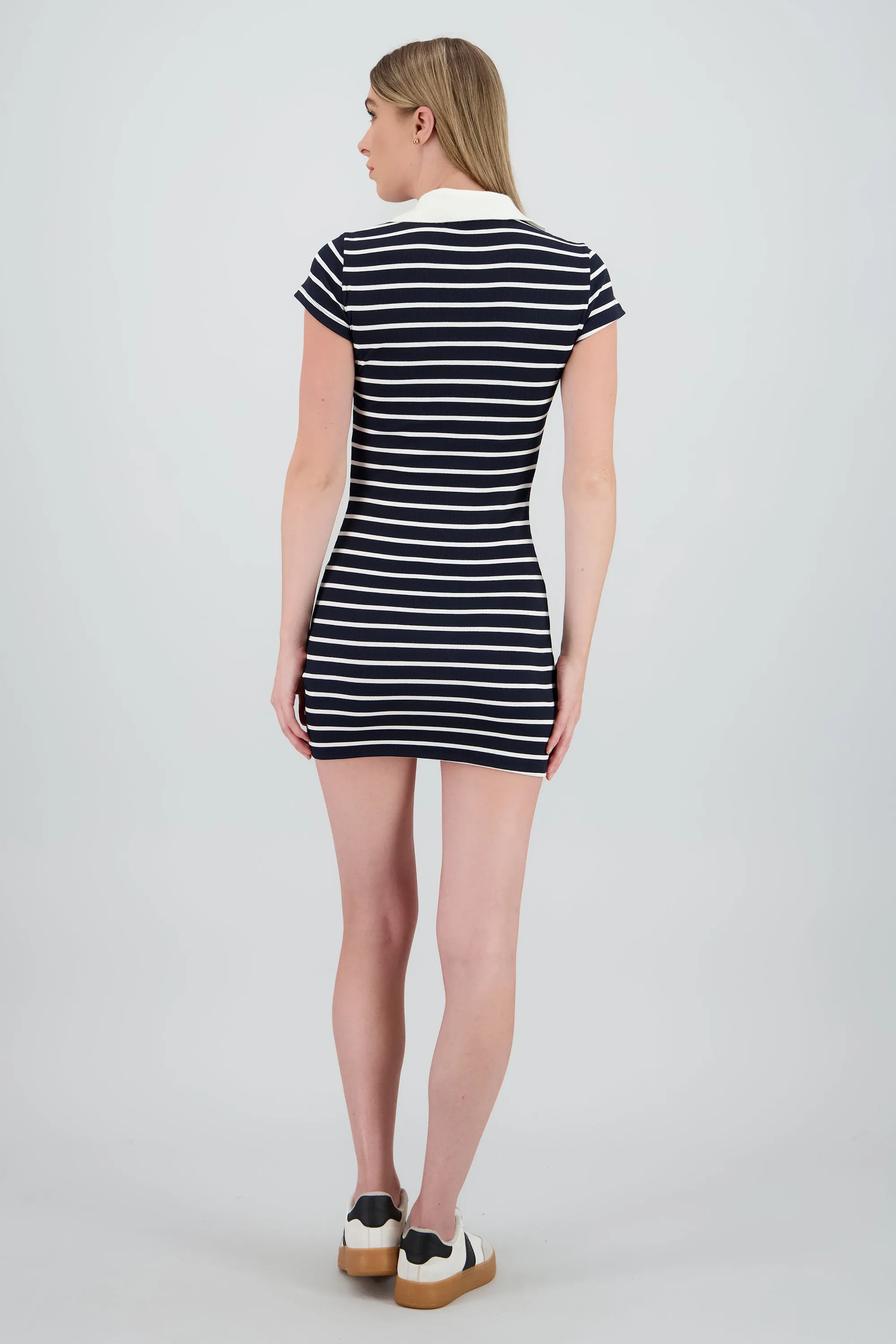 Vestido polo bodycon de rayas con contraste sold by Shasa product image thumbnail 4