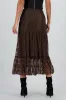 Falda midi olanes detalle encaje sold by Shasa