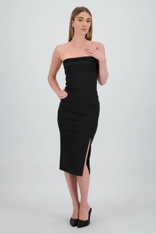 Vestido midi strapless con dobles sold by Shasa