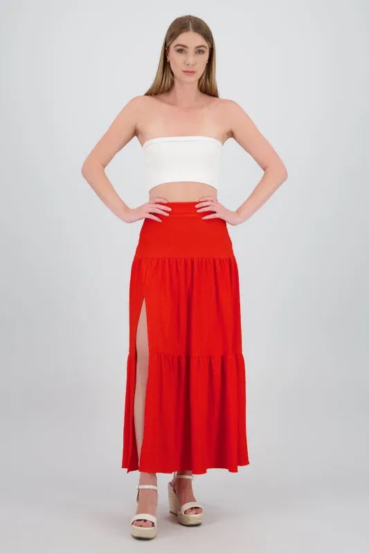 Falda maxi abertura olán sold by Shasa