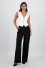 Pantalon amplio detalle pretina frunces sold by Shasa