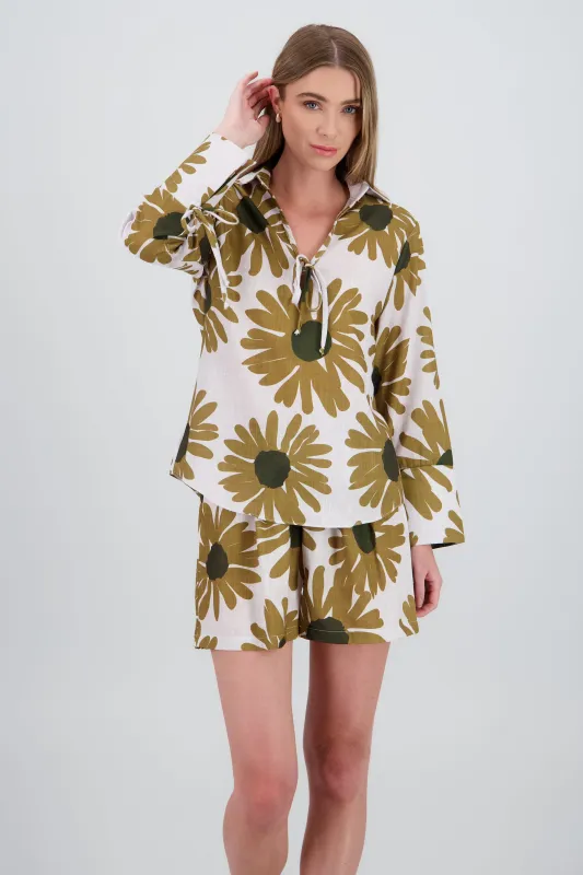 Blusa manga larga flores maxi sold by Shasa