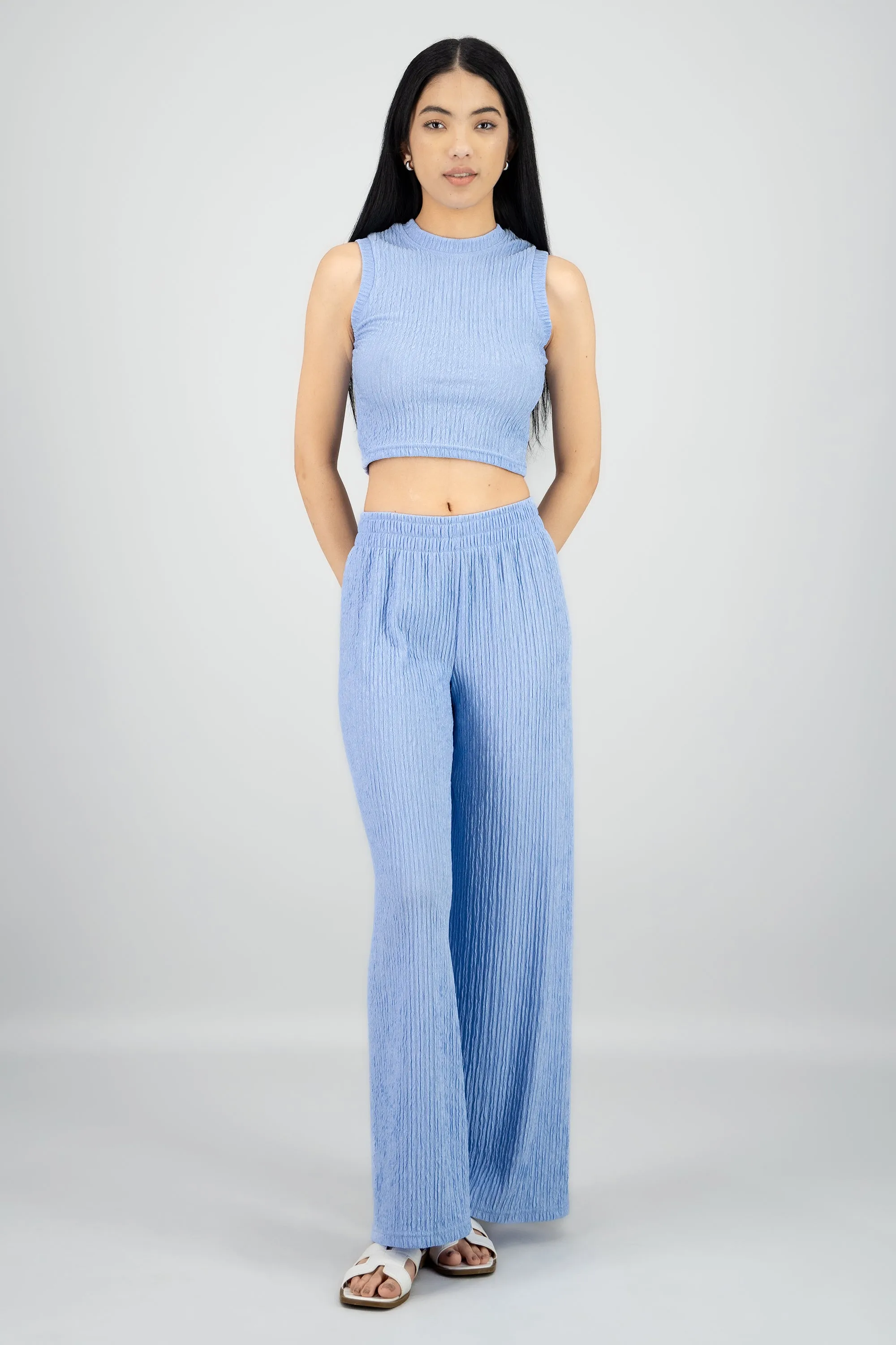 Pantalón flared textura sold by Shasa