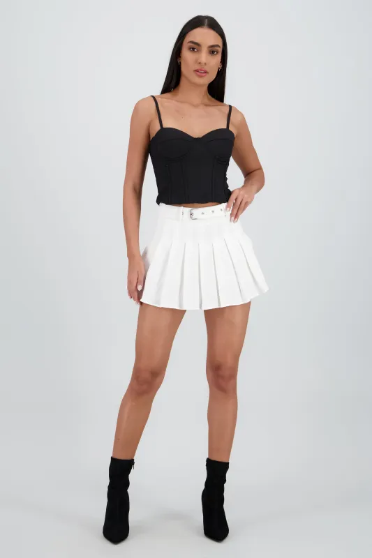 Falda tableada con cinturon sold by Shasa