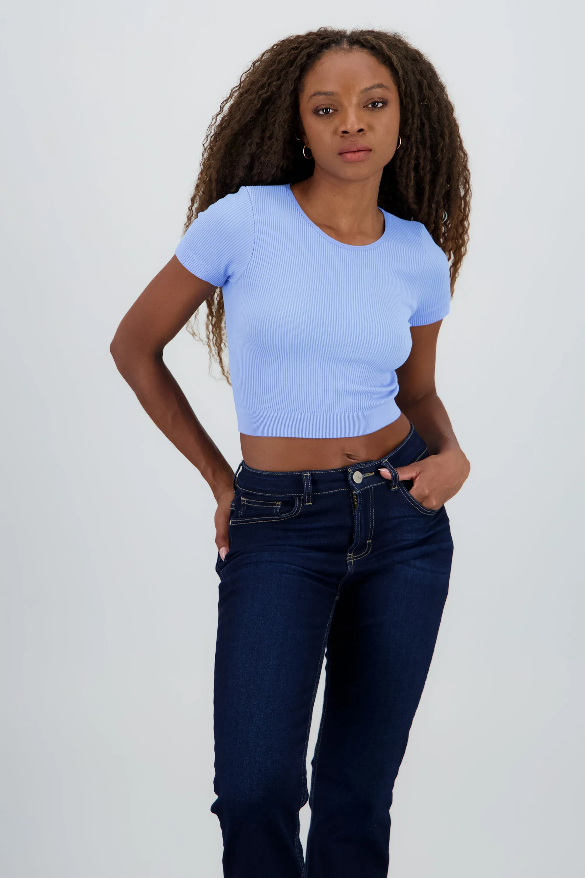 Top corto rib manga corta sold by Shasa