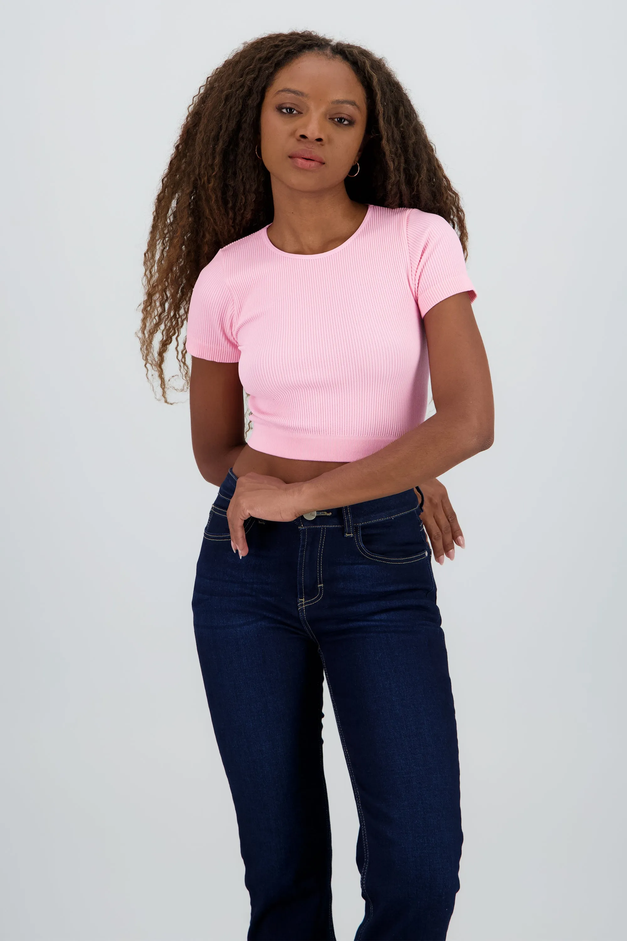 Top corto rib manga corta sold by Shasa