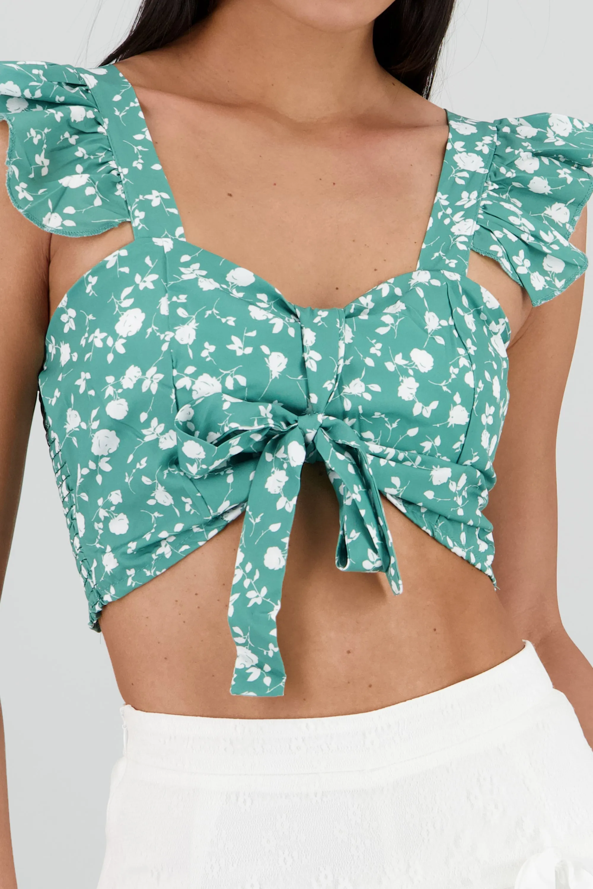 Top crop olanes estampado flores sold by Shasa product image thumbnail 5