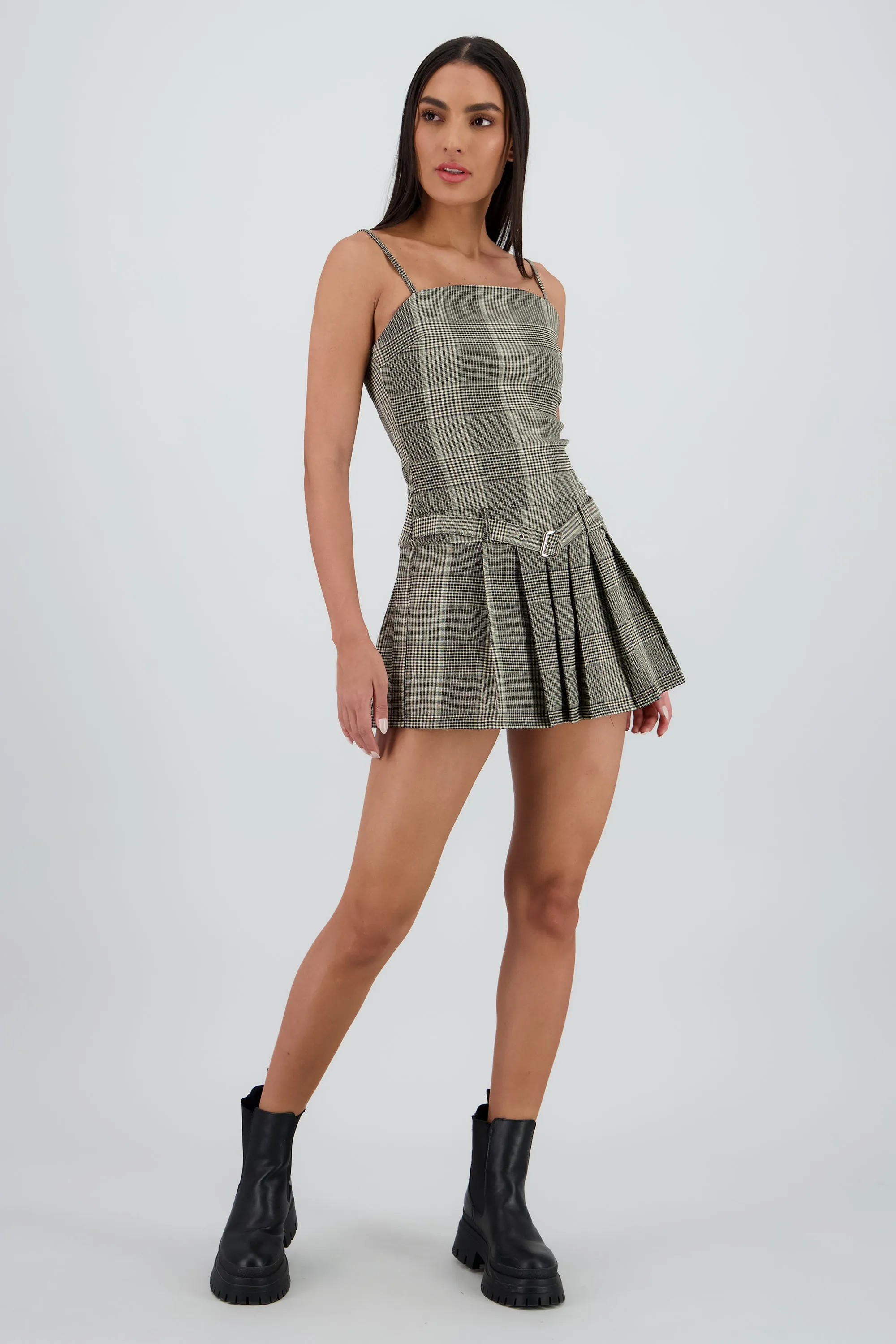 Vestido tableada cuadros con cinturon sold by Shasa product image thumbnail 2