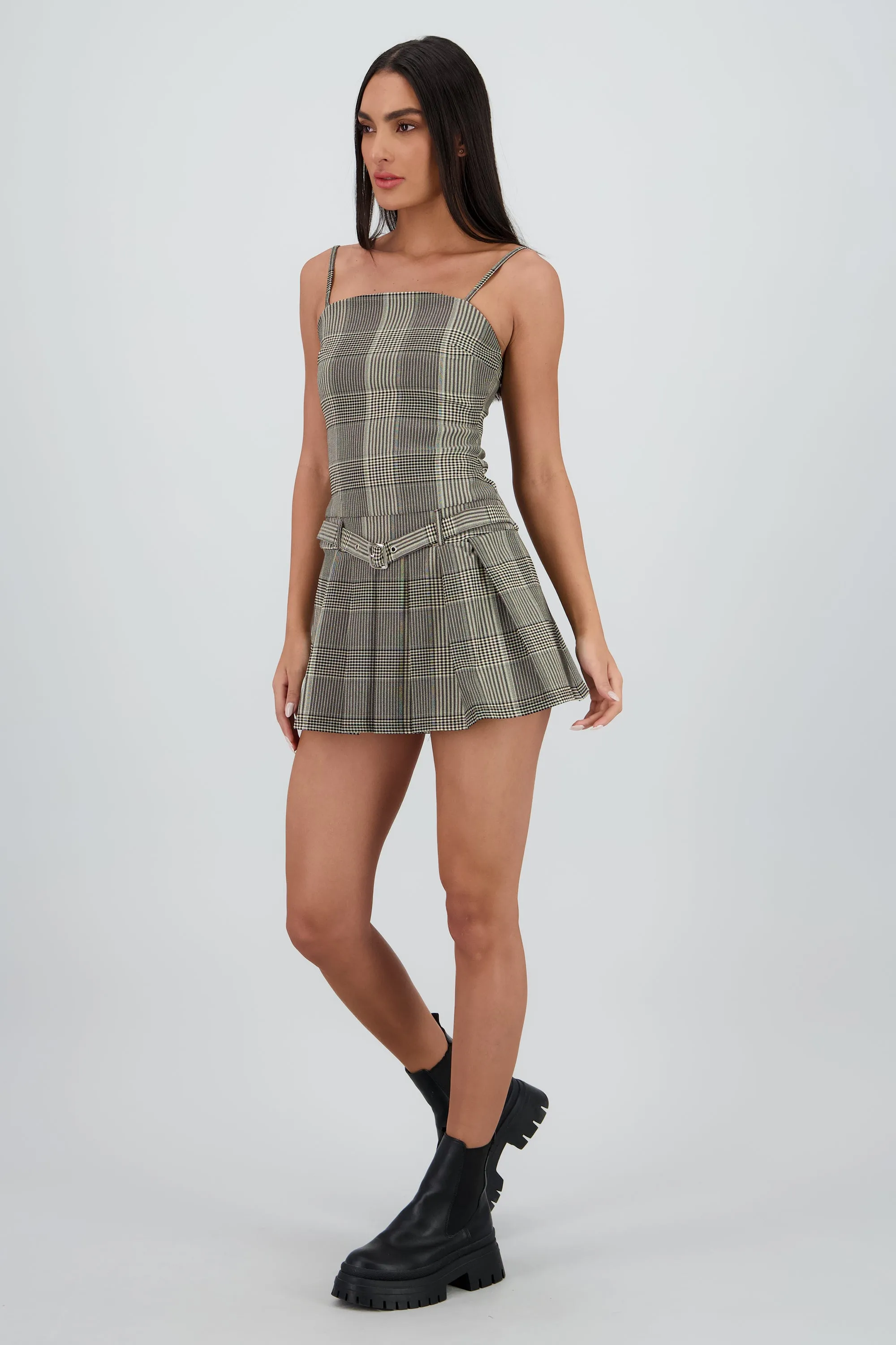 Vestido tableada cuadros con cinturon sold by Shasa product image thumbnail 3