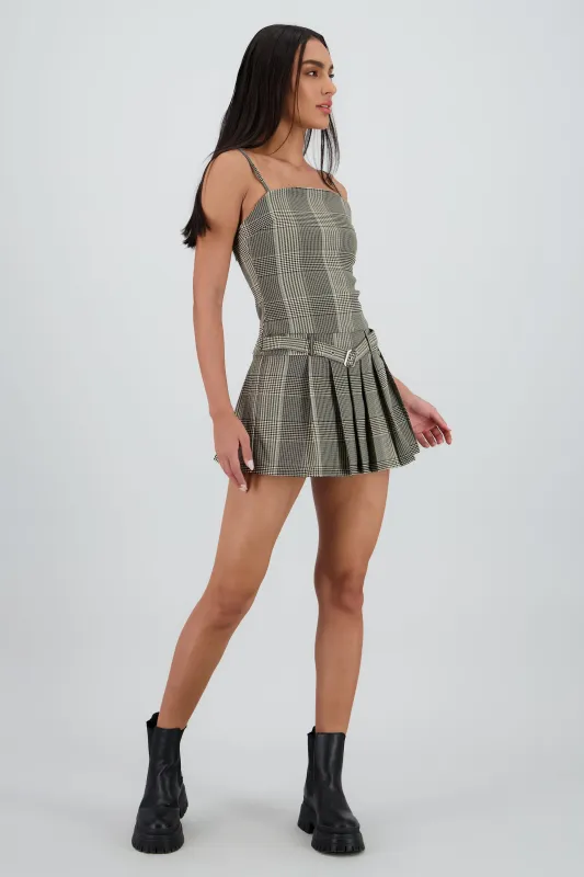 Vestido tableada cuadros con cinturon sold by Shasa