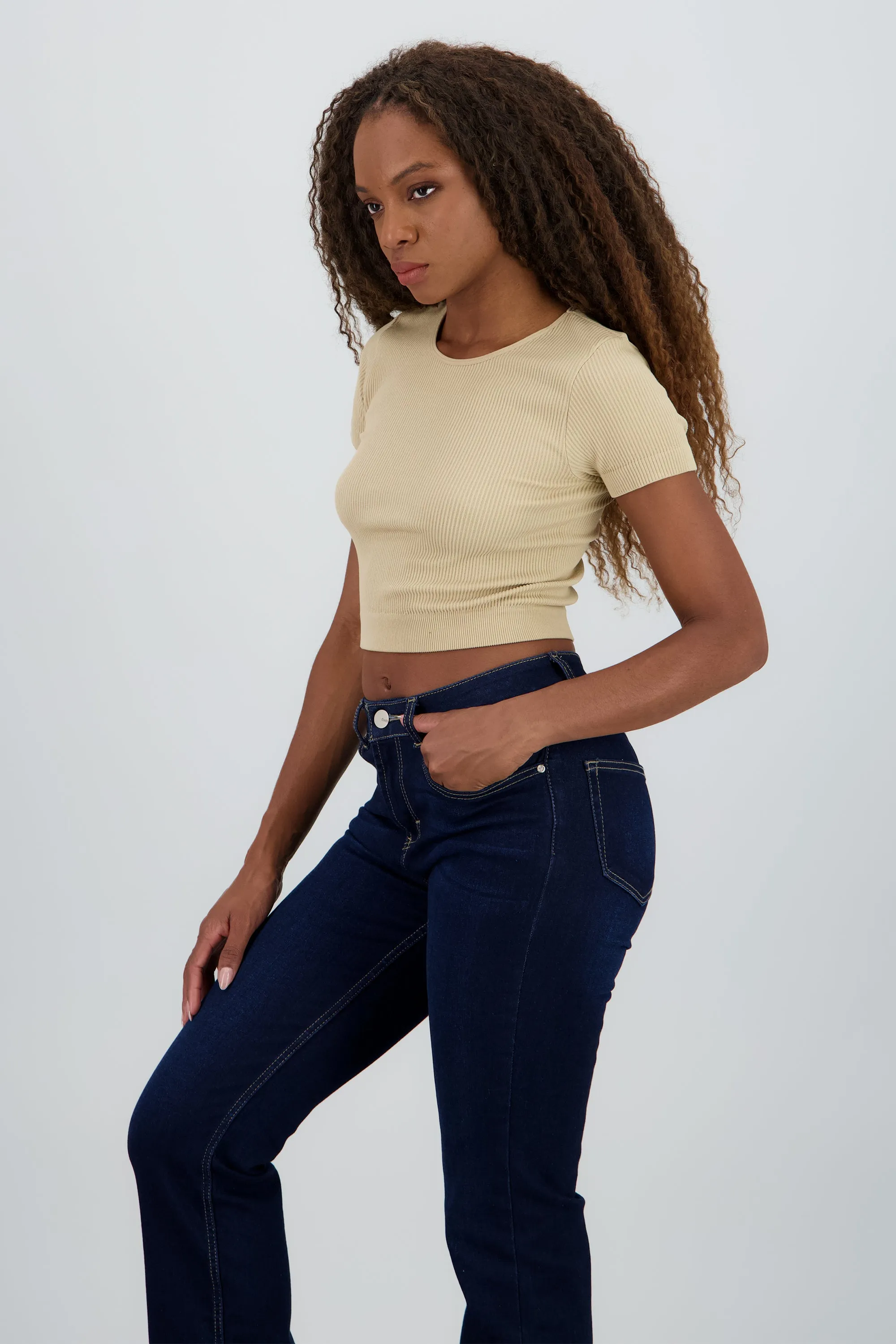 Top corto rib manga corta sold by Shasa product image thumbnail 3