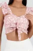 Top crop olanes estampado flores sold by Shasa