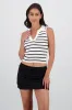 Top rayas cuello polo sin mangas sold by Shasa