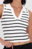 Top rayas cuello polo sin mangas sold by Shasa
