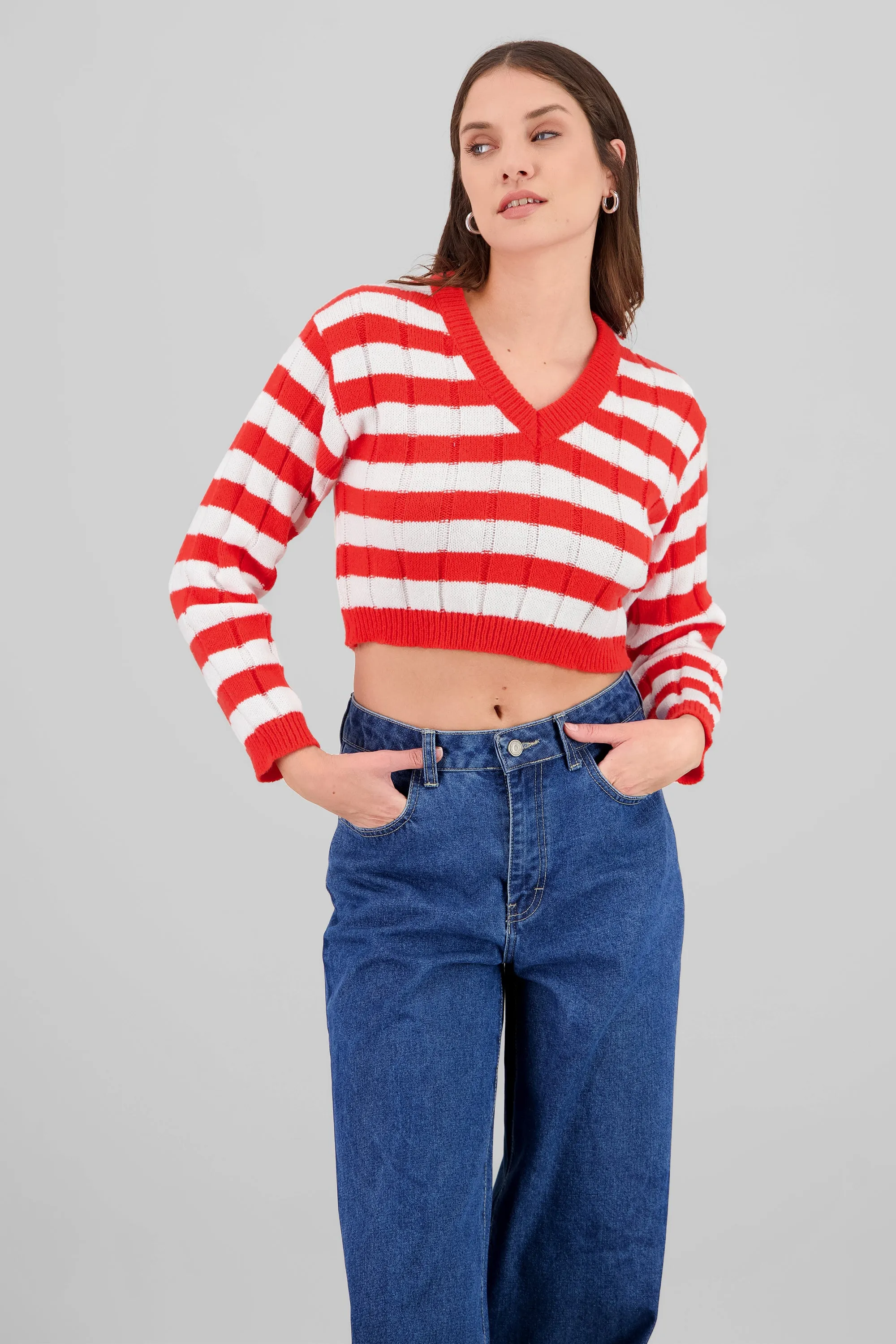 Sueter con rayas cuello en V sold by Shasa product image thumbnail 2