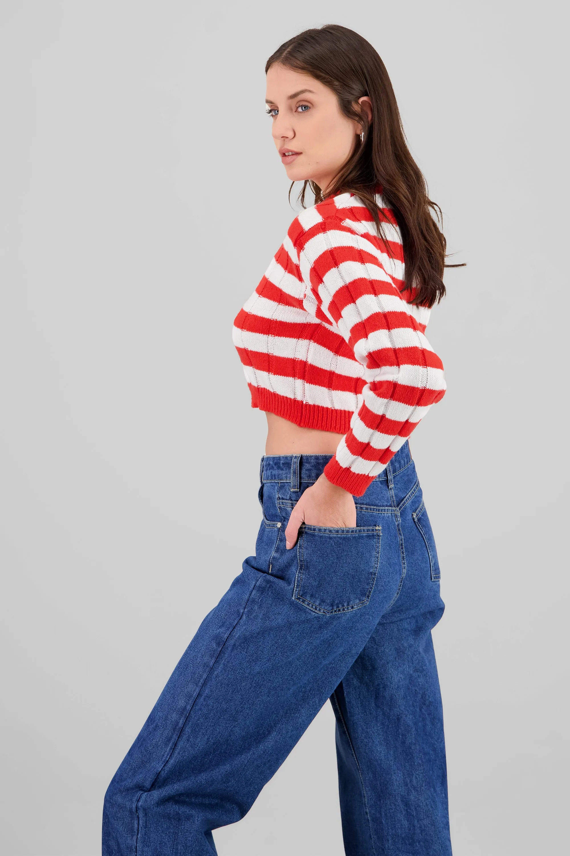 Sueter con rayas cuello en V sold by Shasa product image thumbnail 3