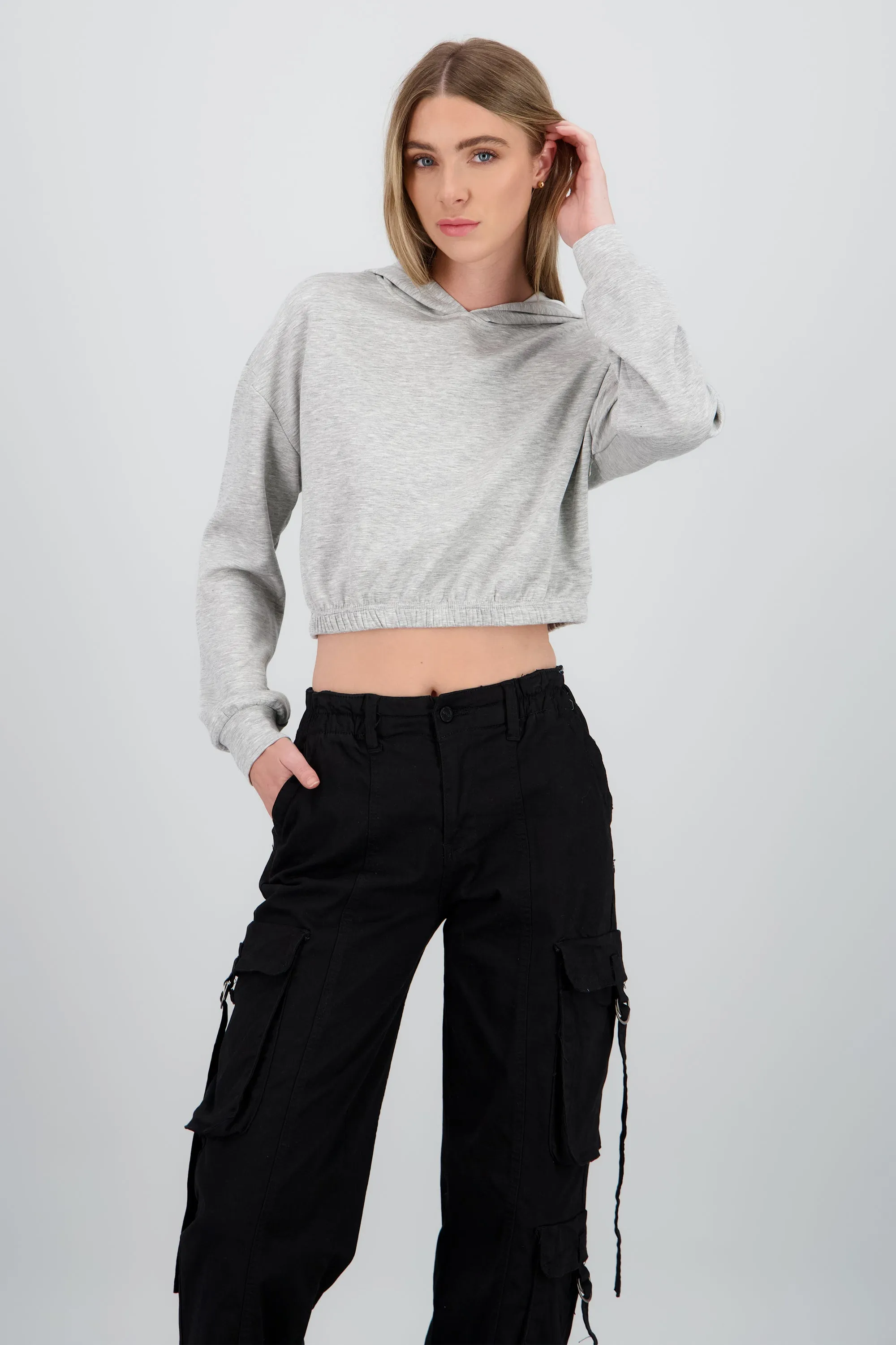 Sudadera corta lisa suave sold by Shasa