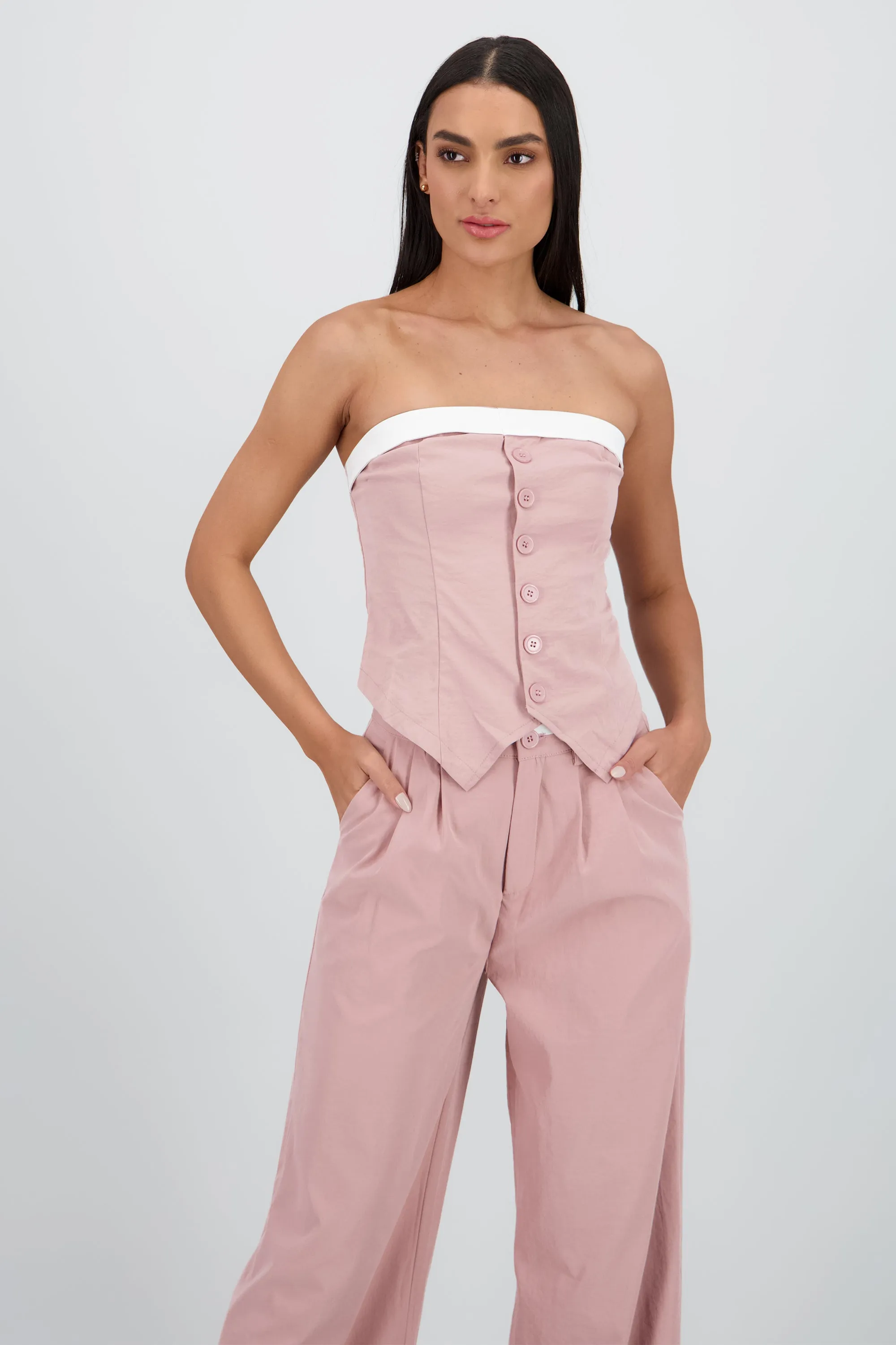 Top strapless sastre detalle contraste color Hyps sold by Shasa product image thumbnail 2