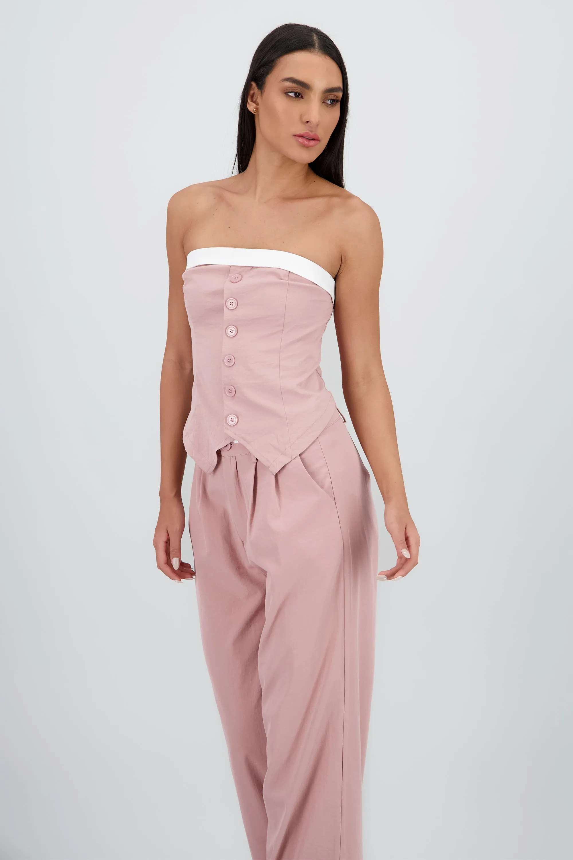 Top strapless sastre detalle contraste color Hyps sold by Shasa product image thumbnail 3