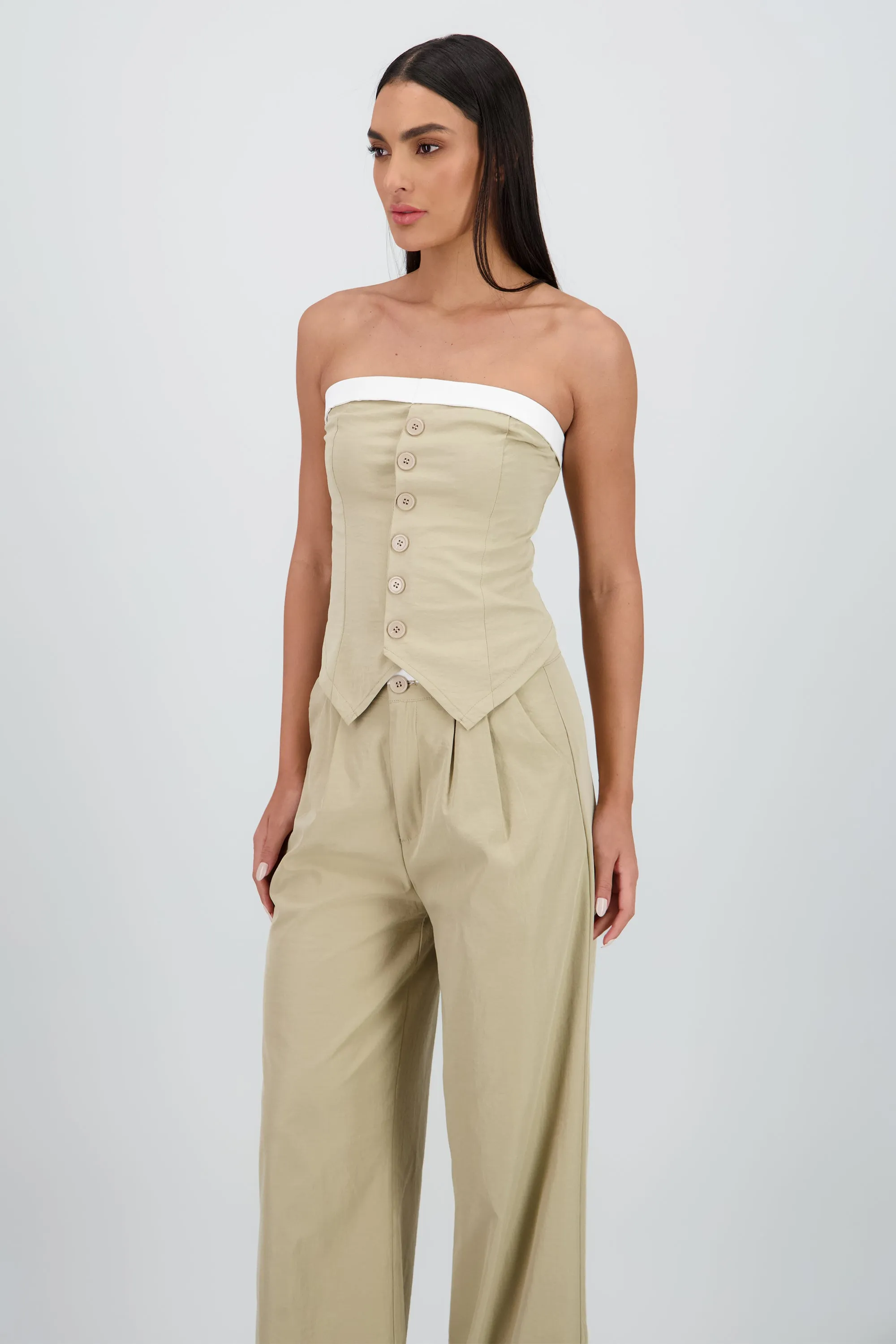 Top strapless sastre detalle contraste color Hyps sold by Shasa product image thumbnail 3