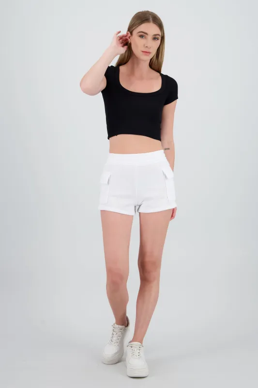 Shorts con fleece y bolsas lisos sold by Shasa