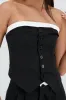 Top strapless sastre detalle contraste color Hyps sold by Shasa
