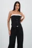 Top strapless sastre detalle contraste color Hyps sold by Shasa
